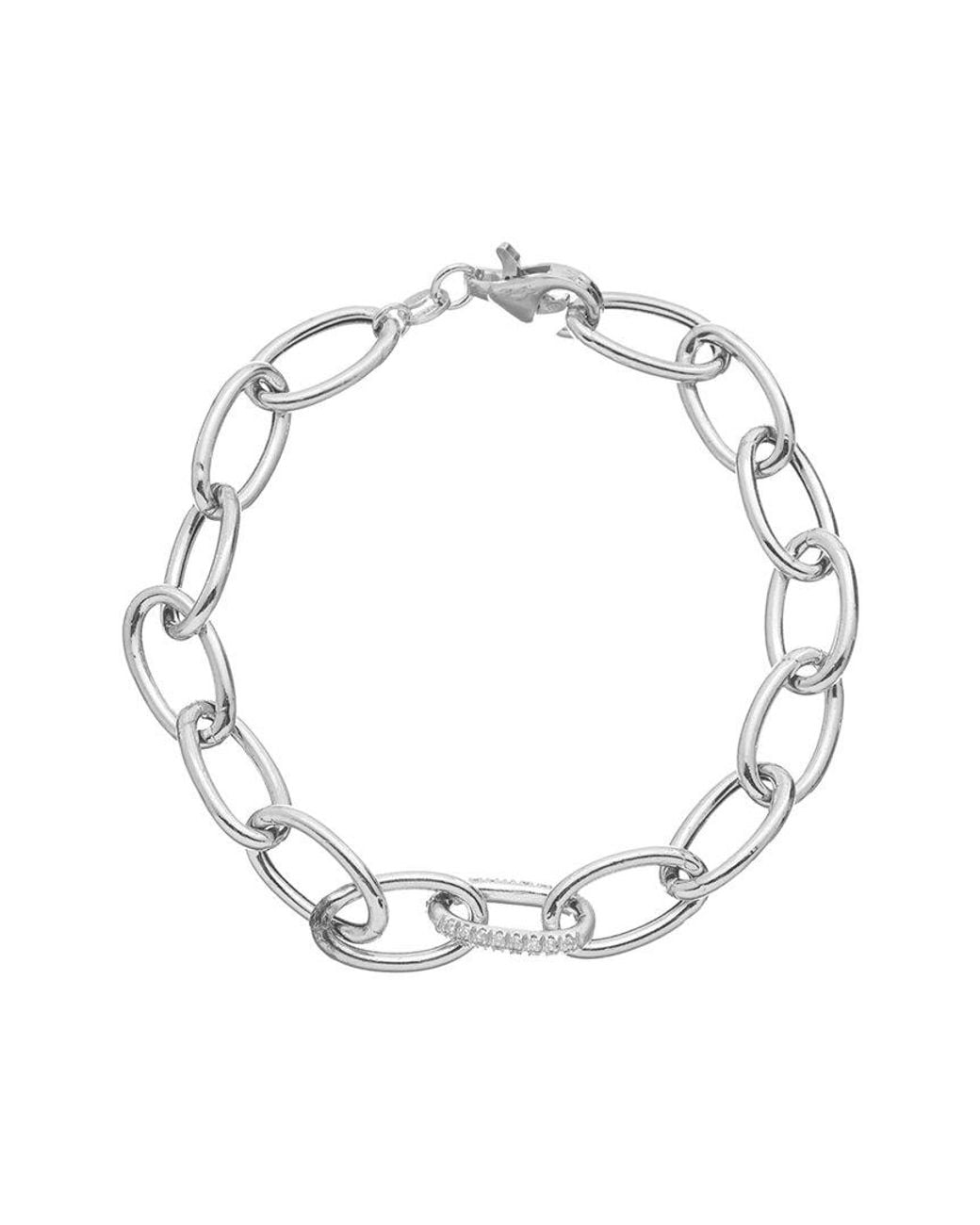 Meshmerise Metallic 18k Vermeil 0.30 Ct. Tw. Diamond Oval Link Bracelet