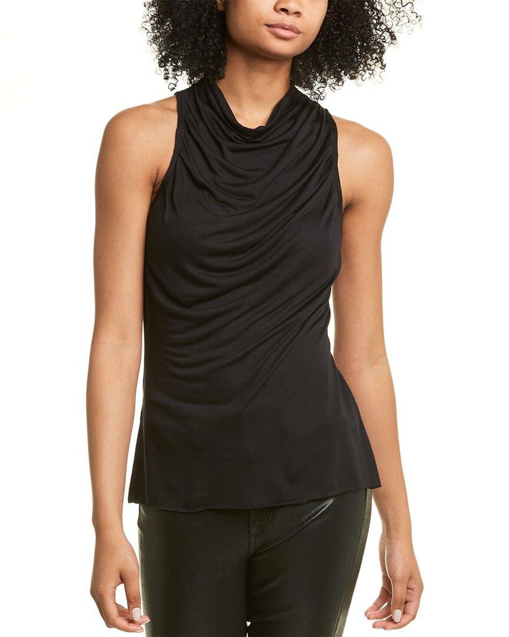 Download The Range Synthetic Fluid Mock Neck Tank in Black - Lyst