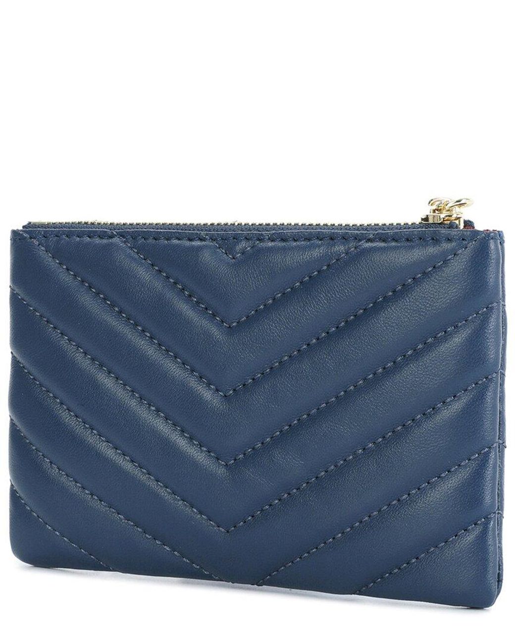 Tiffany & Fred Paris Blue Quilted Leather Wallet