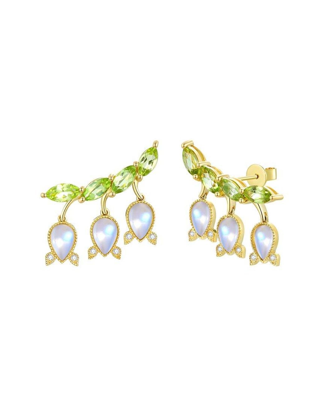Nina Zhou Jewelry Metallic 14k 3.26 Ct. Tw. Gemstone Stud Earrings