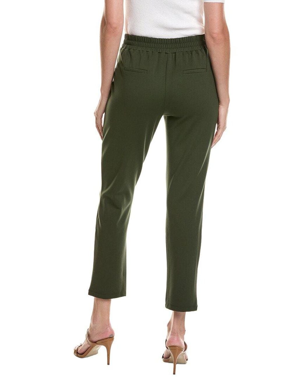 Tahari Green Pocket Knit Ponte Ankle Trouser