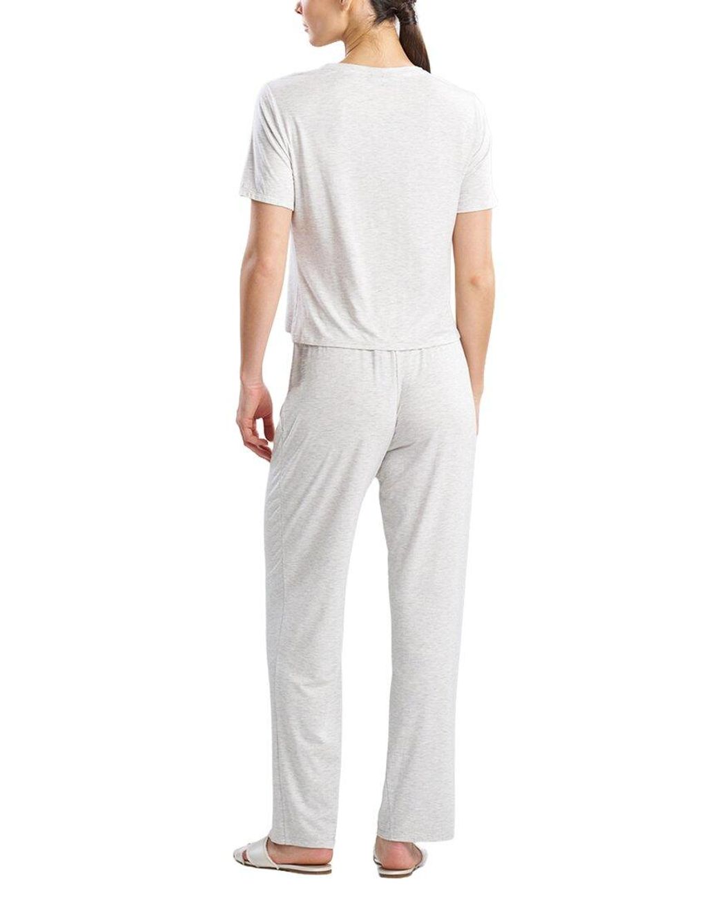 Natori White Feathers Essentials Crew Neck Pj