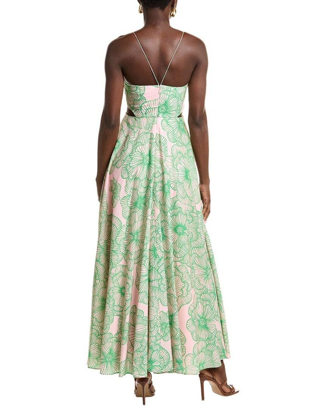 AMUR Green Cutout Maxi Dress