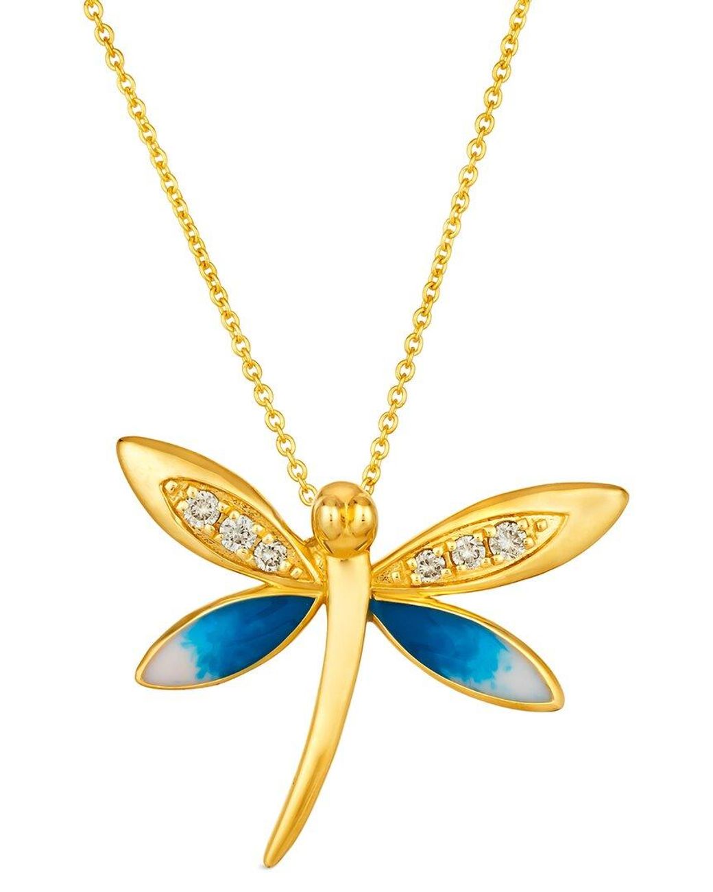 Le Vian Metallic Le Vian Nude Palette 14K 0.07 Ct. Tw. Diamond & Enamel Pendant Necklace