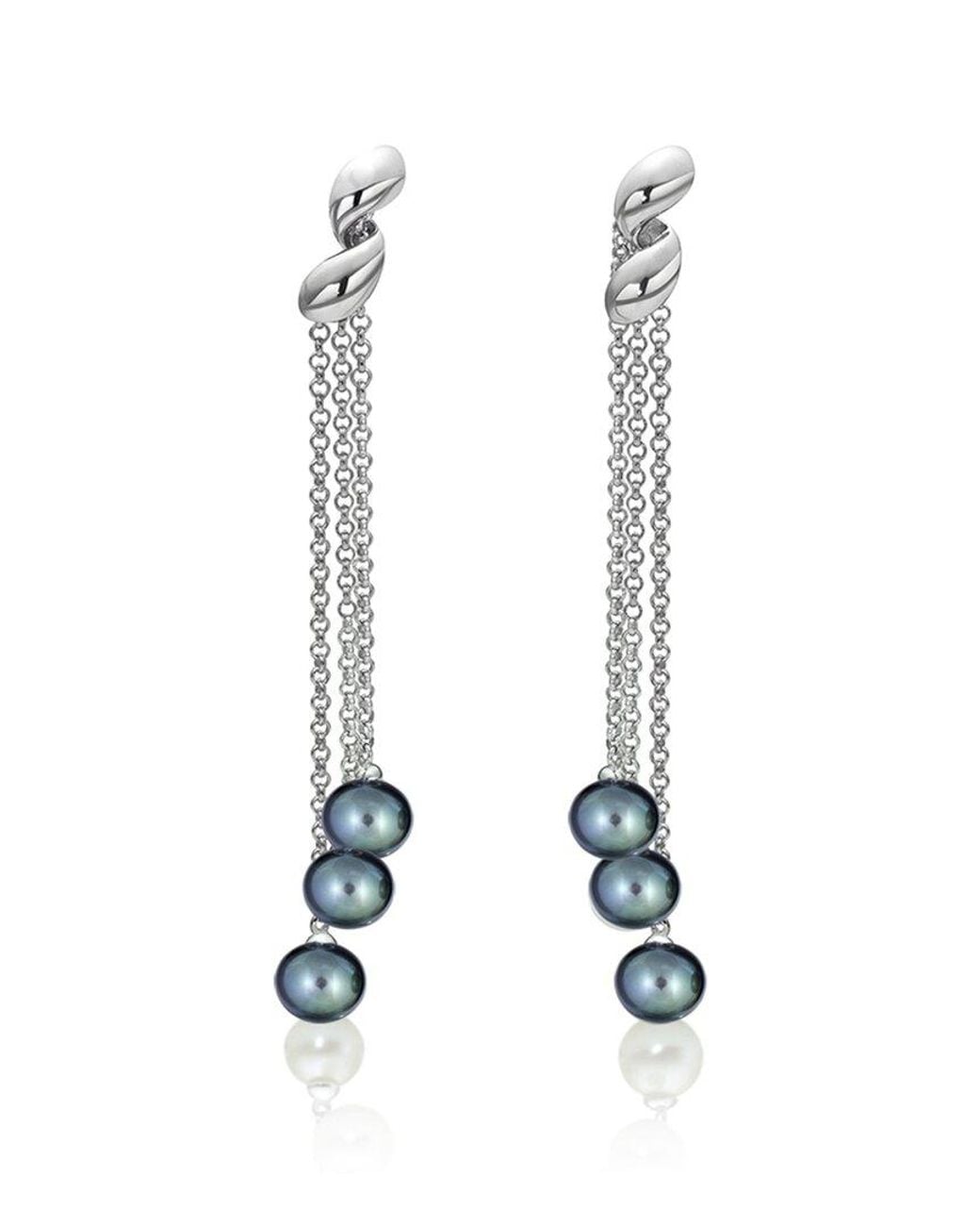 Belpearl White Silver 8mm Freshwater Pearl Earrings