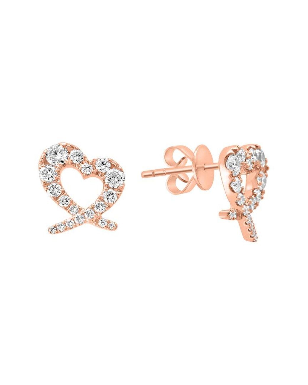 Effy Fine Jewelry White 14K Rose 0.81 Ct. Tw. Diamond Earrings