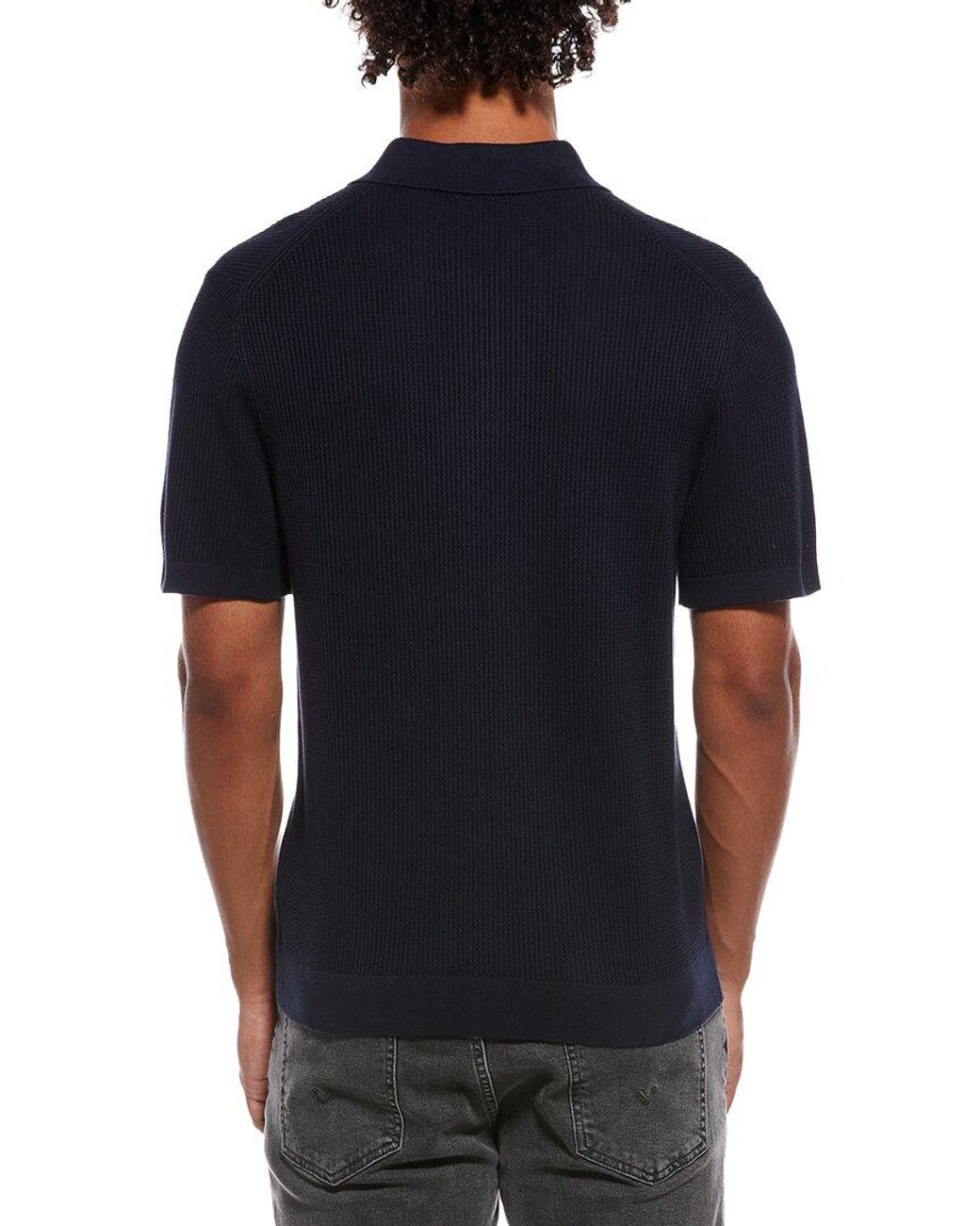 Theory Black Knit Polo Shirt for men