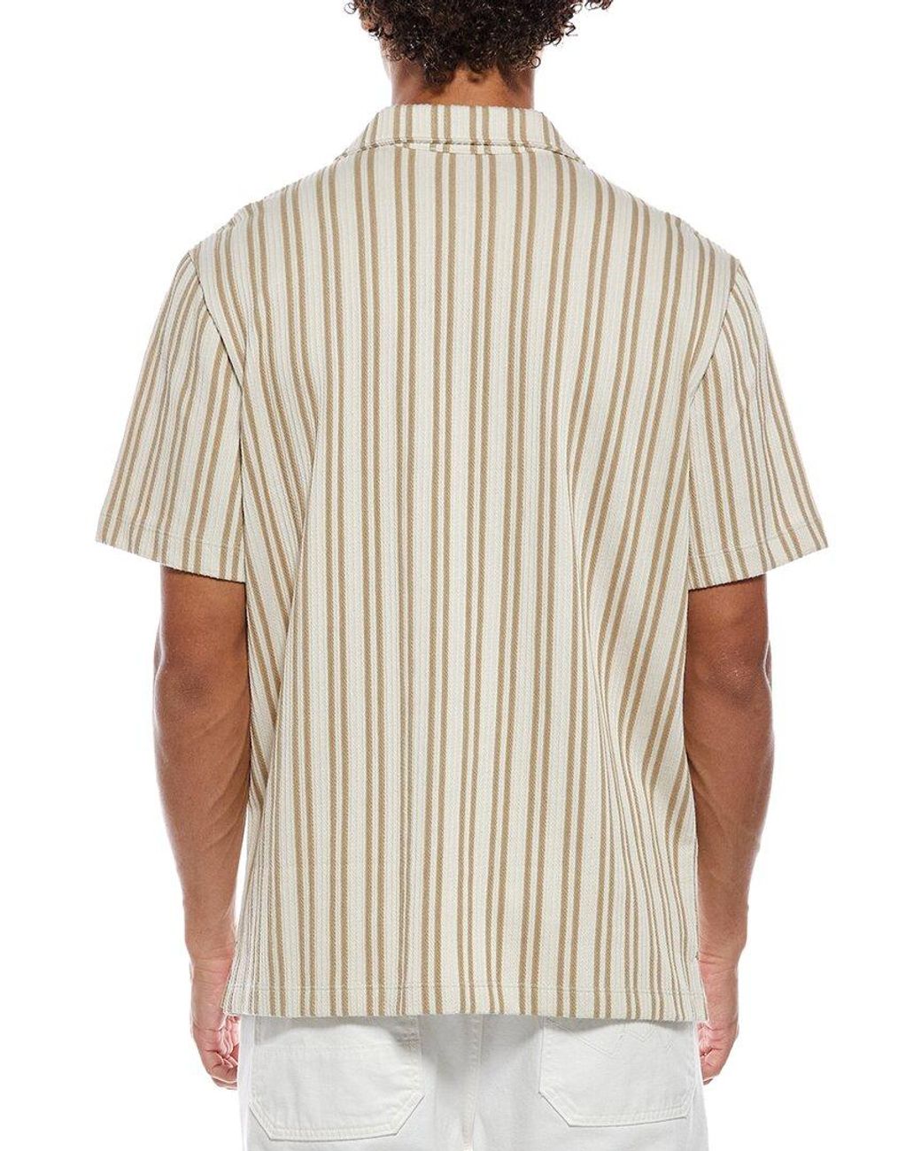Vince White Jacquard Stripe Button Down Shirt for men