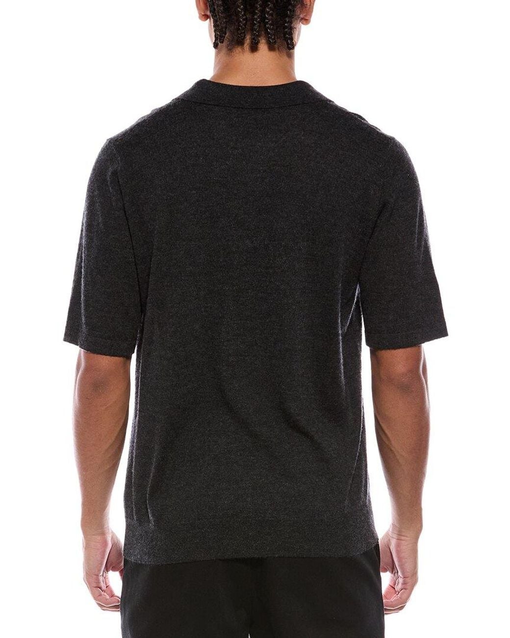 N.Peal Cashmere Black Relaxed Cashmere & Silk-Blend Polo Shirt for men