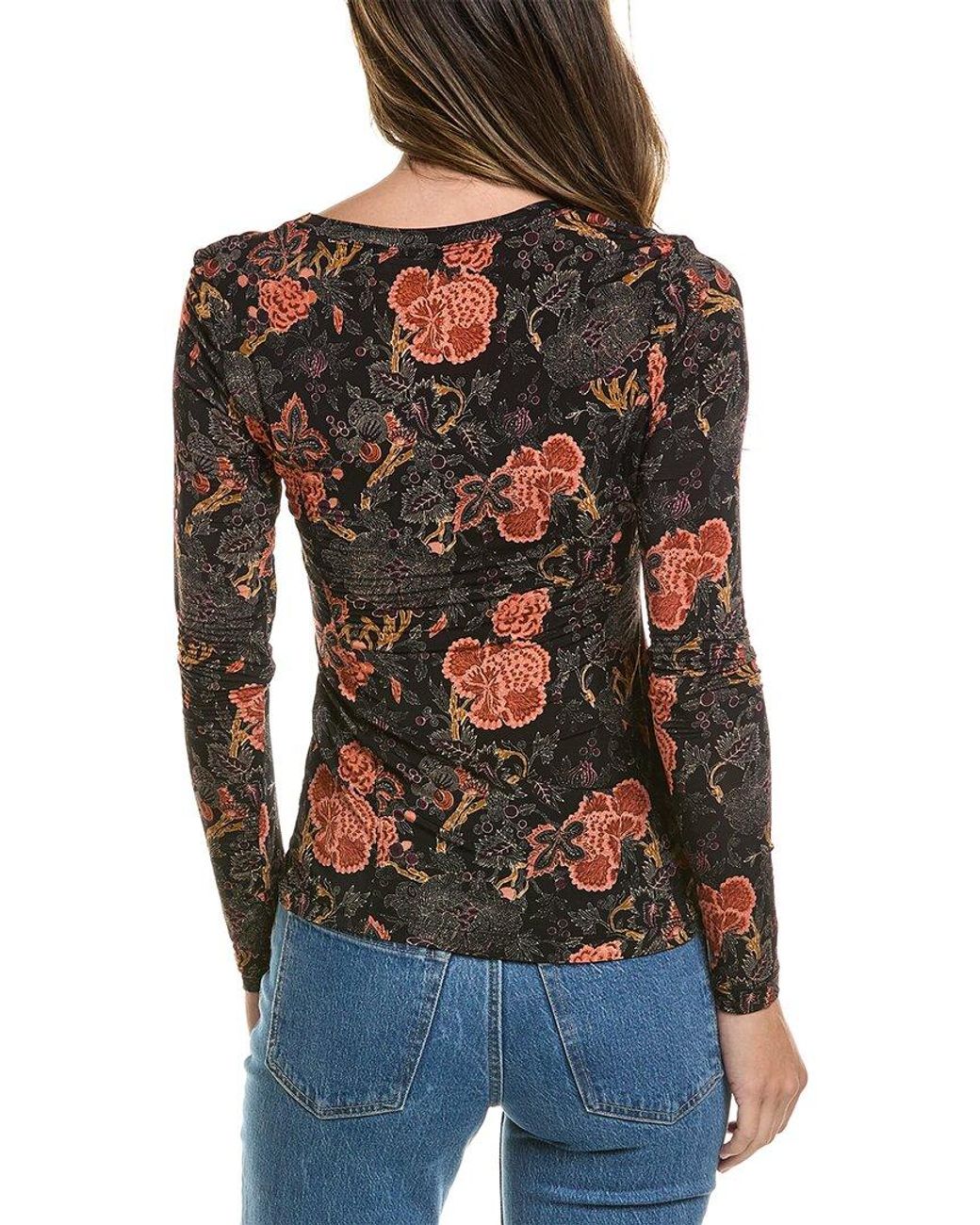 Ulla Johnson Black Aris Jersey U-Neck Top