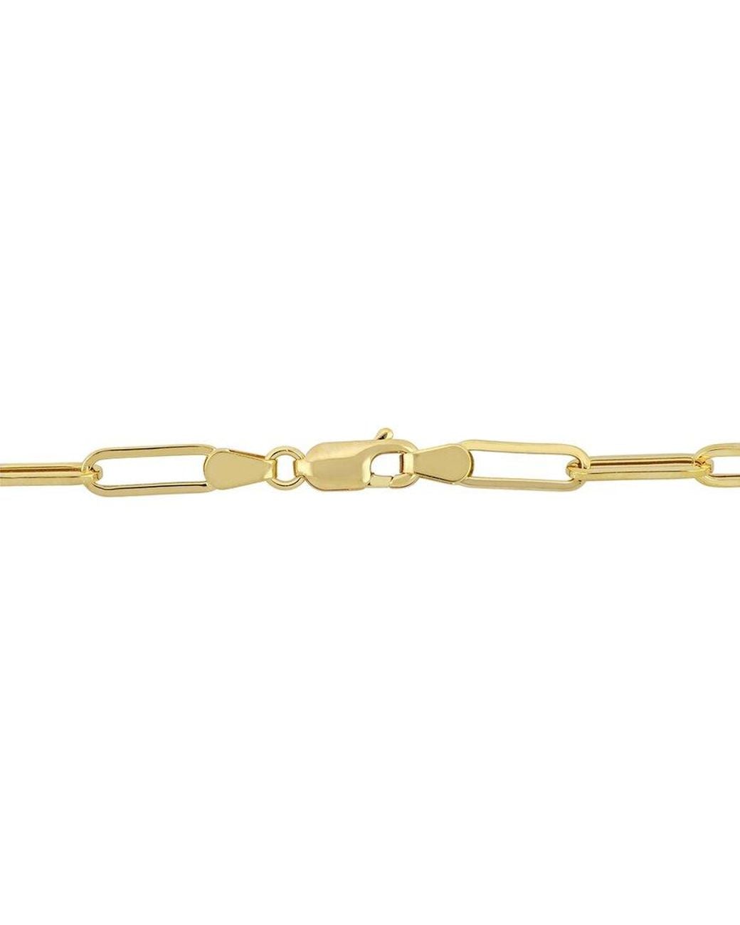 Italian Gold Metallic 14k Paperclip Chain Ankle Bracelet