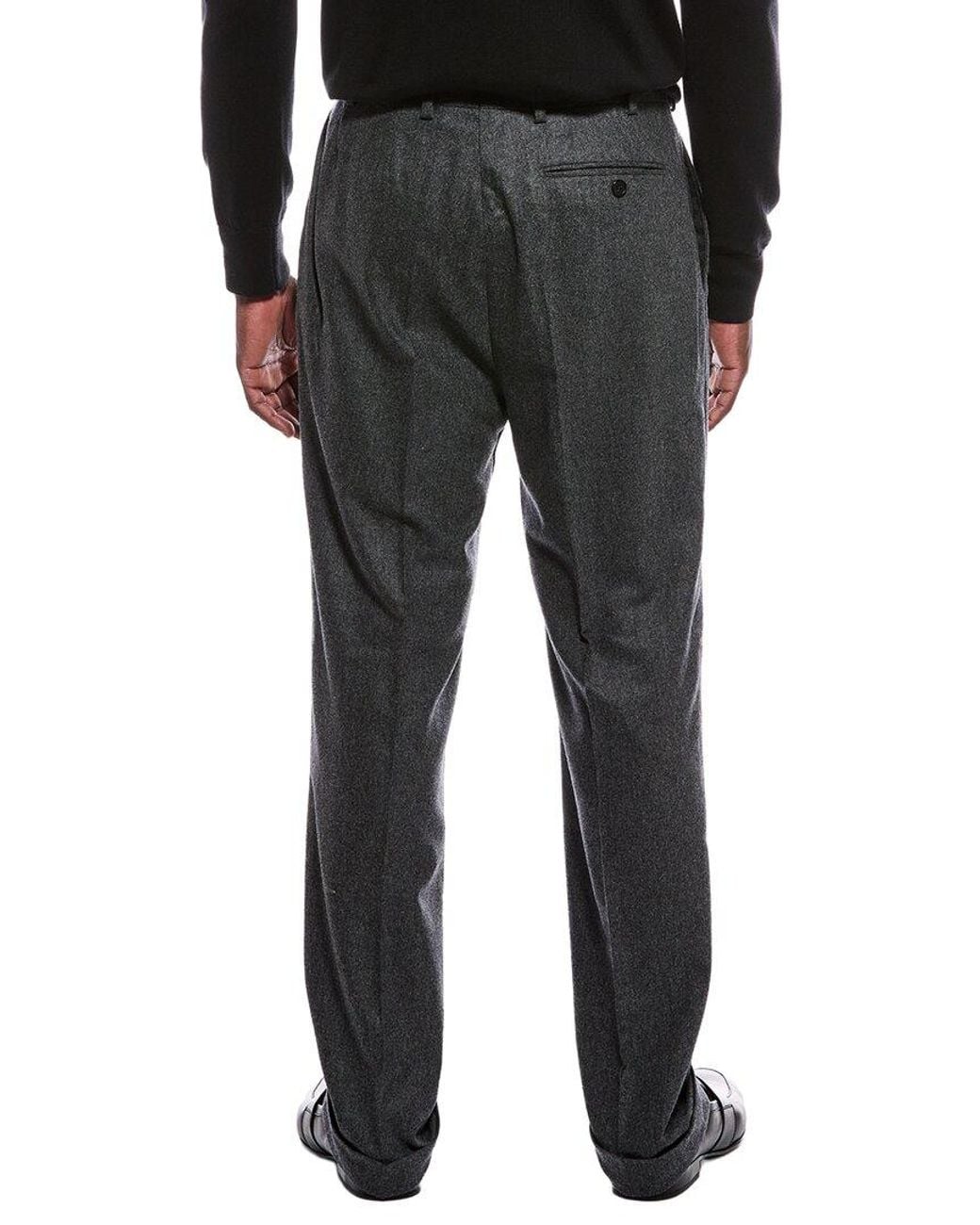 Kilgour Black Wide Leg Wool-Blend Trouser for men