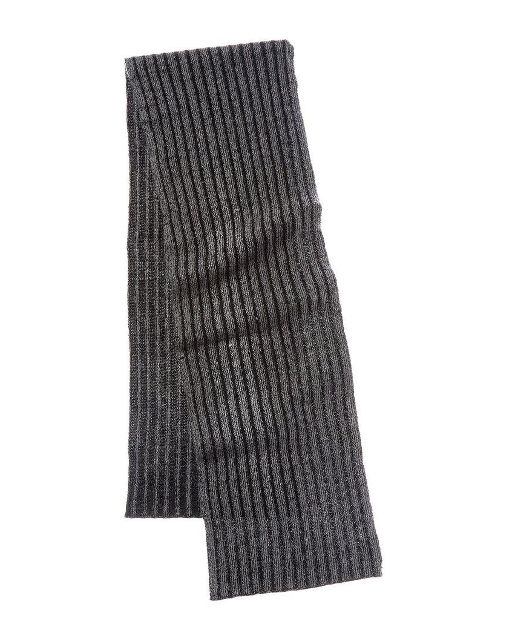 Portolano Gray Cashmere-Blend Ribbed Scarf for men