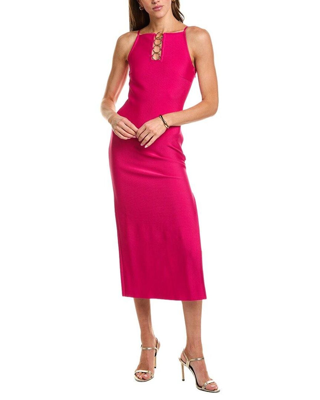 Elliatt Pink Naomi High Neck Midi Dress