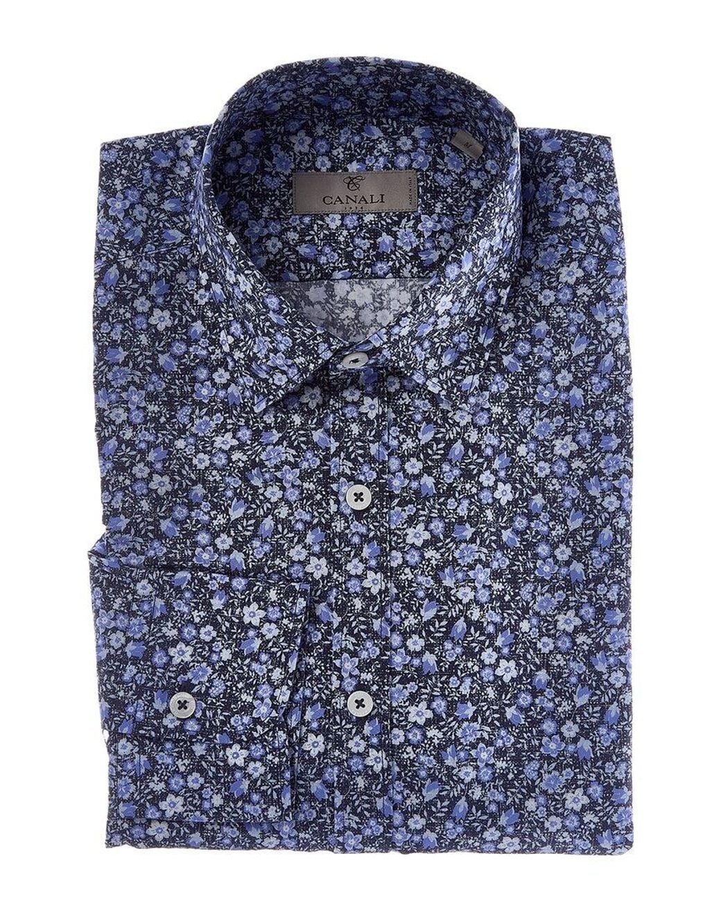 Canali Blue Dress Shirt for men