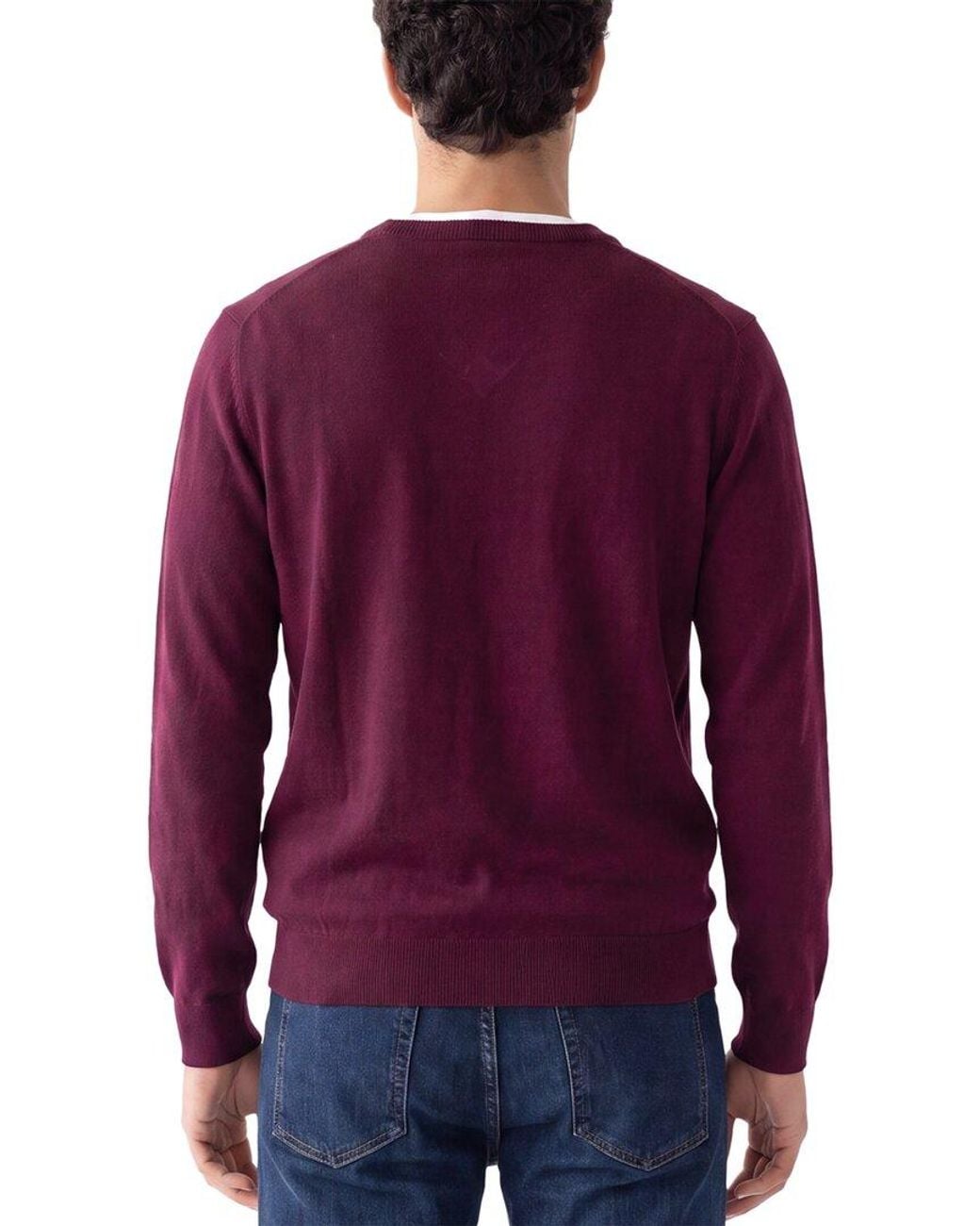 Forte Red Cashmere 100% Cashmere V-Neck 100% Cashmere Sweater for men