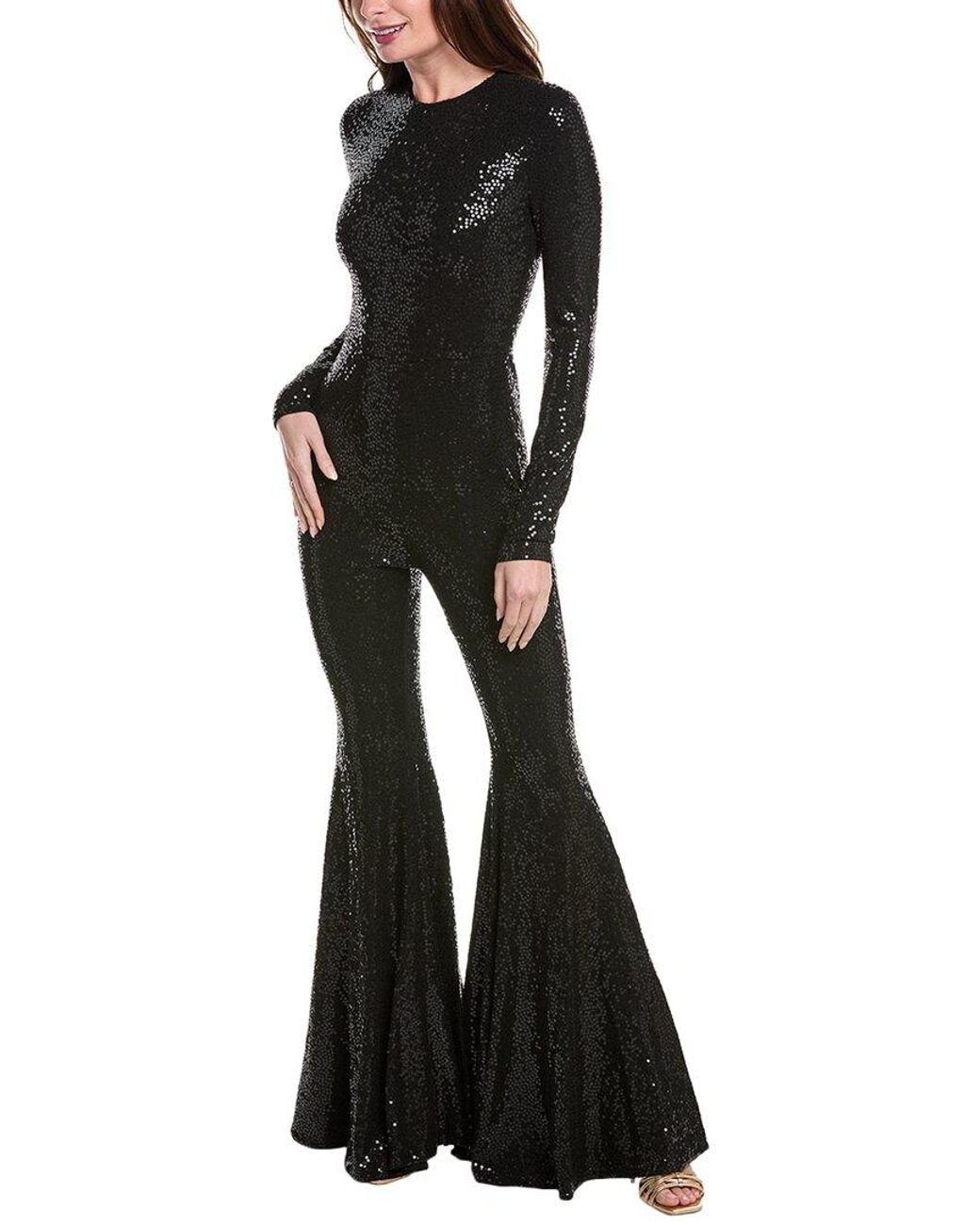 Michael Kors Sequin Flare Jumpsuit in Black Lyst UK