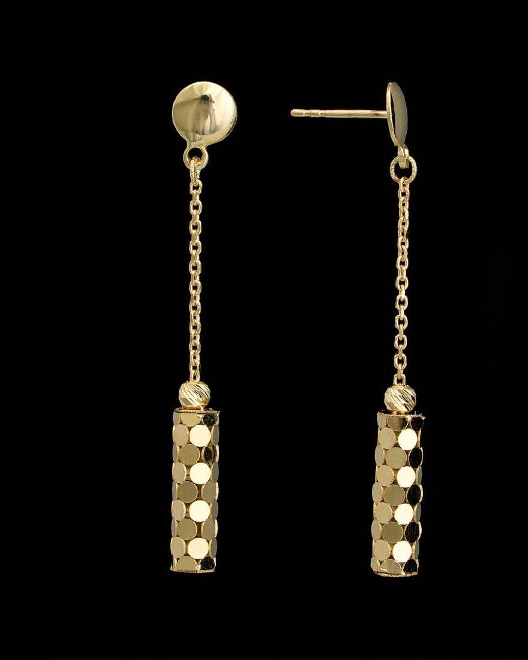 Italian Gold Black 14k Drop Earrings