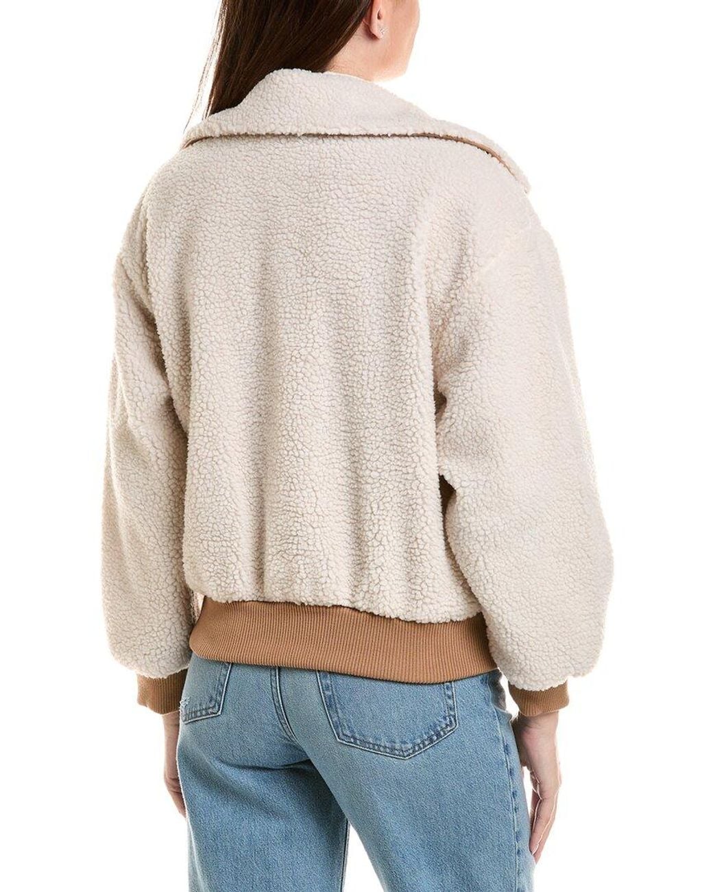 Scotch & Soda Natural Bova Mixed Media Berber Bomber Jacket