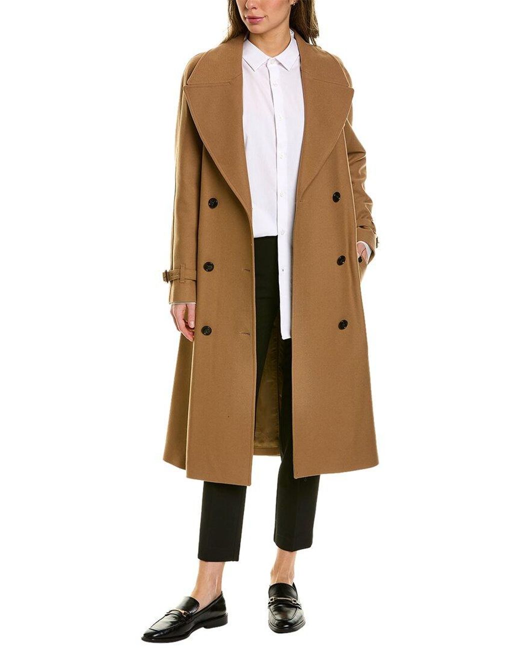 Burberry Wool & Cashmereblend Trench Coat in Natural Lyst