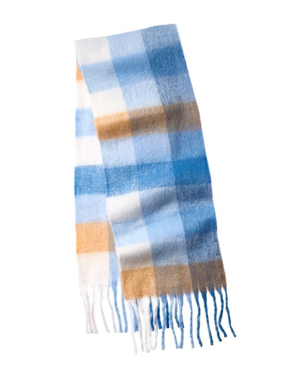 La Fiorentina Blue Plush Fringe Scarf
