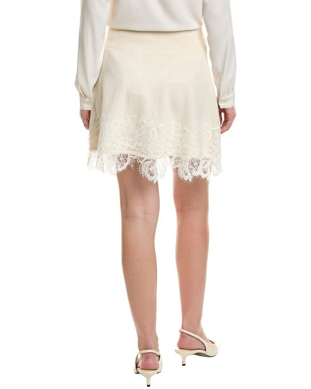Ramy Brook White Rosalind Wool & Cashmere-Blend Mini Skirt