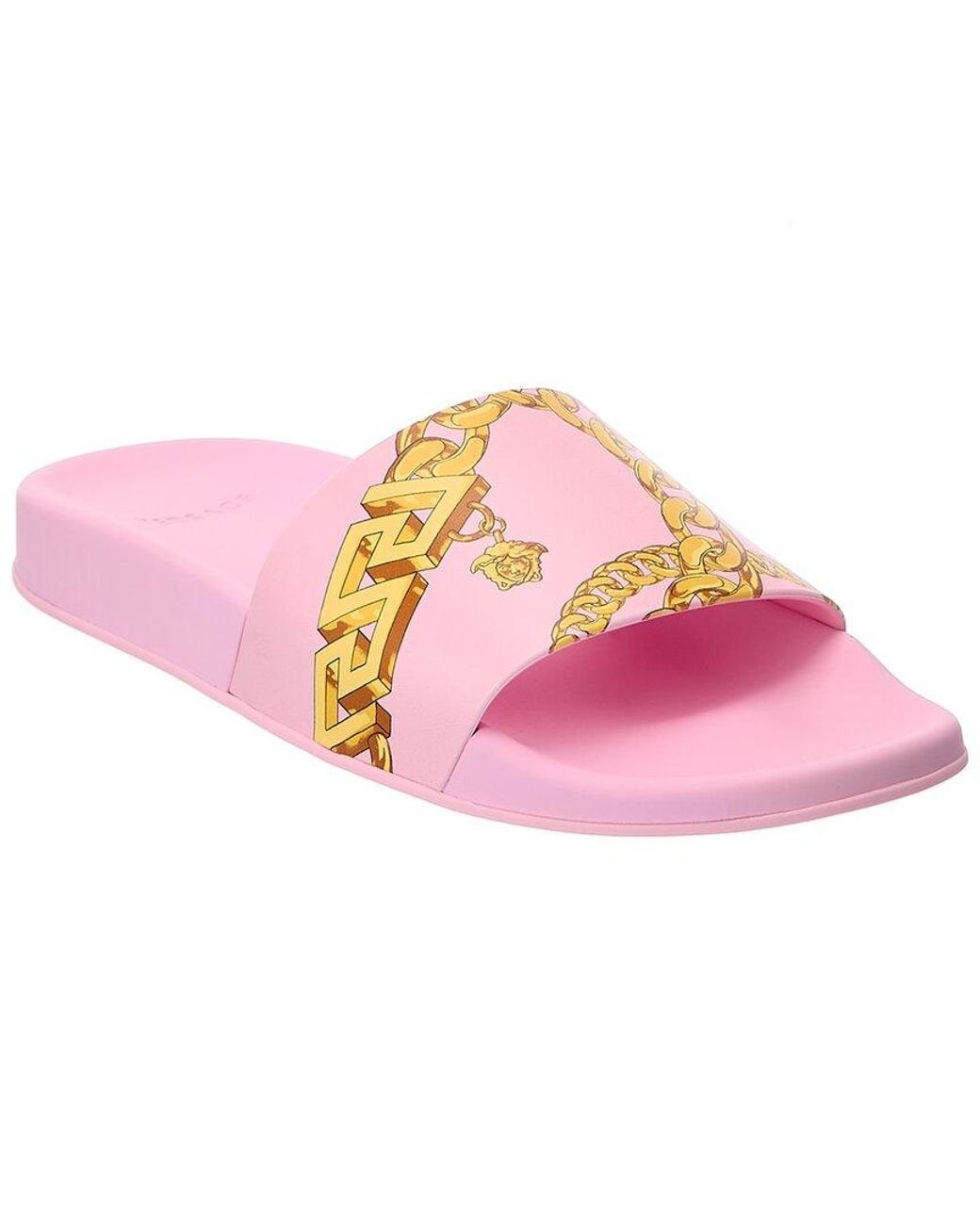 Versace Chain Rubber Slide in Pink | Lyst UK