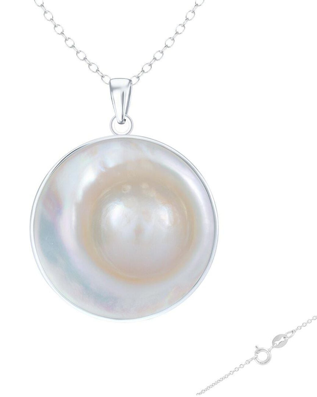 Splendid White 20Mm Pearl Plated Pendant