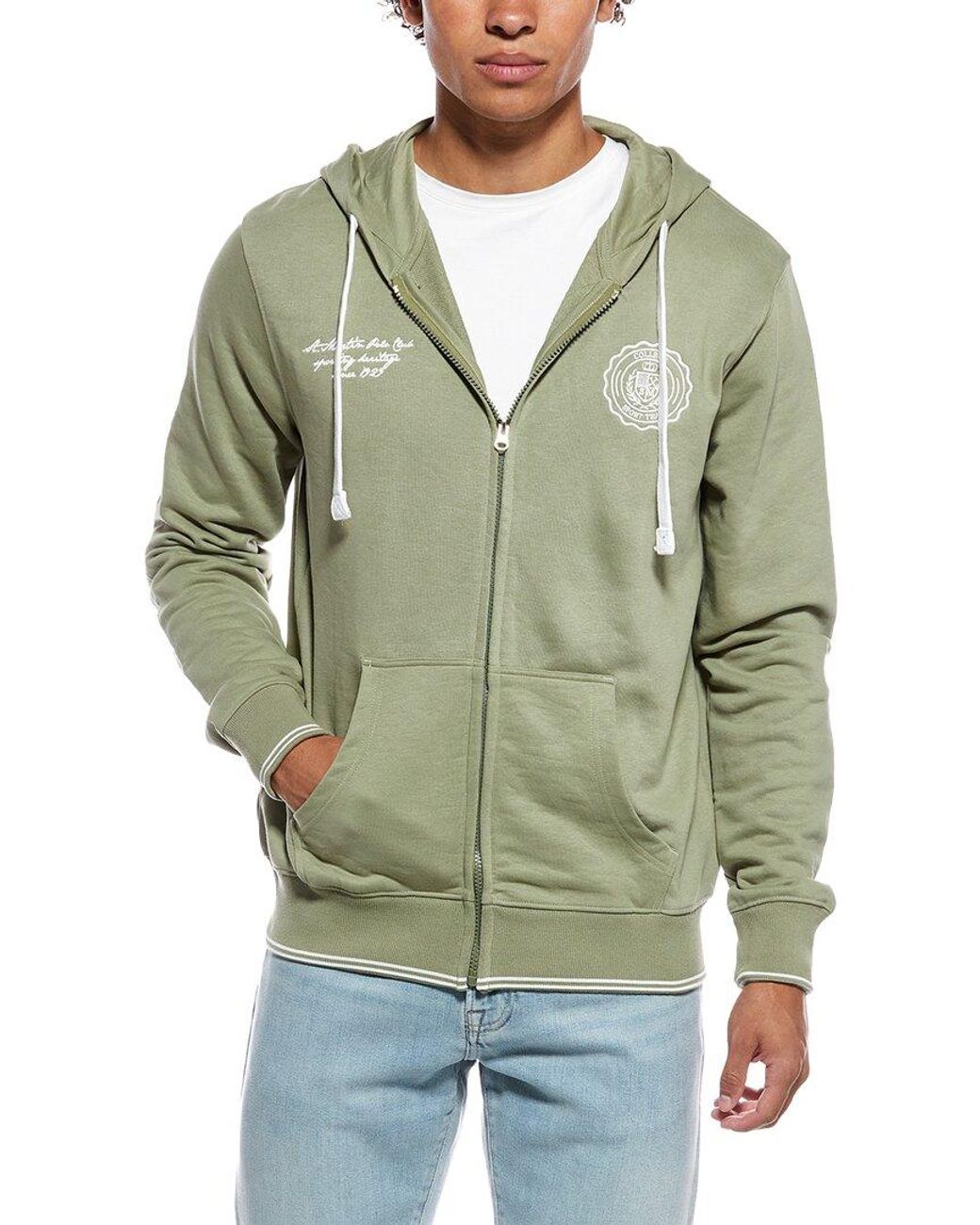 Polo Club St. Martin Green Felpa Con Zip Hoodie for men