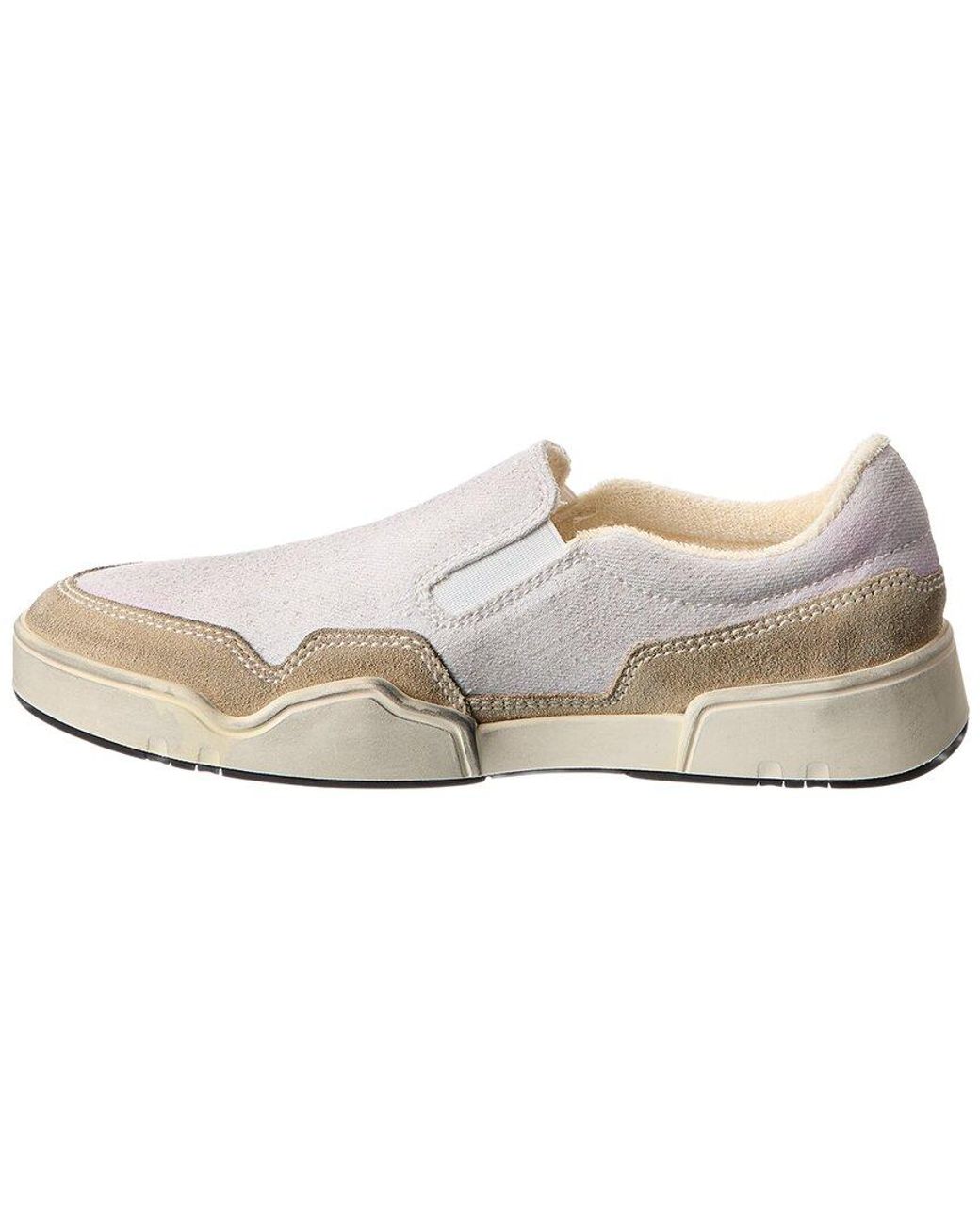 Isabel Marant White Delle Canvas & Suede Slip-On Sneaker