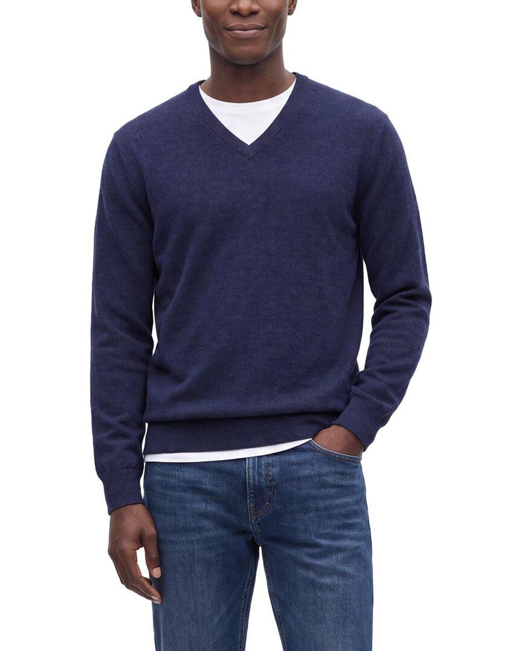 N.Peal Cashmere Blue Burlington Cashmere V-Neck Sweater for men