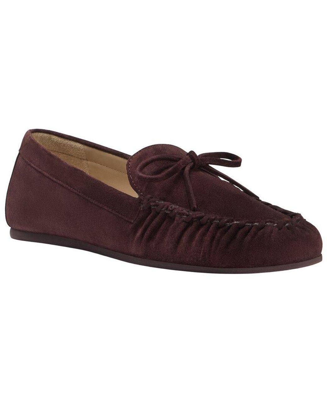 Stuart Weitzman Brown Britt Bow Suede Loafer