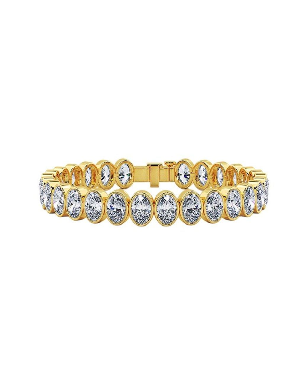 Lab Grown Diamonds Metallic 14K 25.50 Ct. Tw. Lab-Grown Diamond Tennis Bracelet