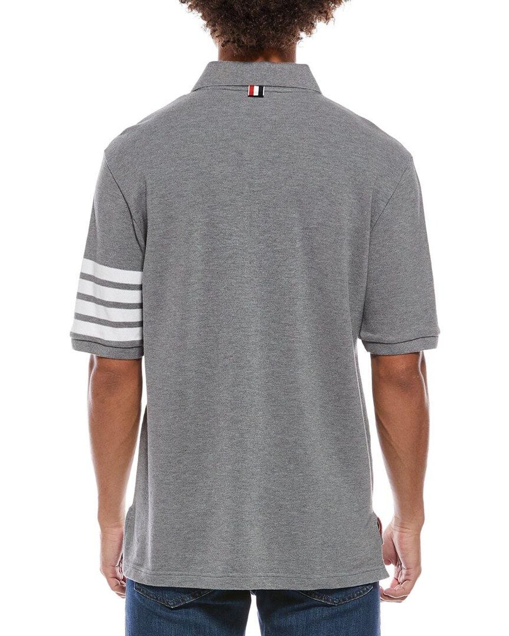 Thom Browne Gray Logo Polo Shirt for men