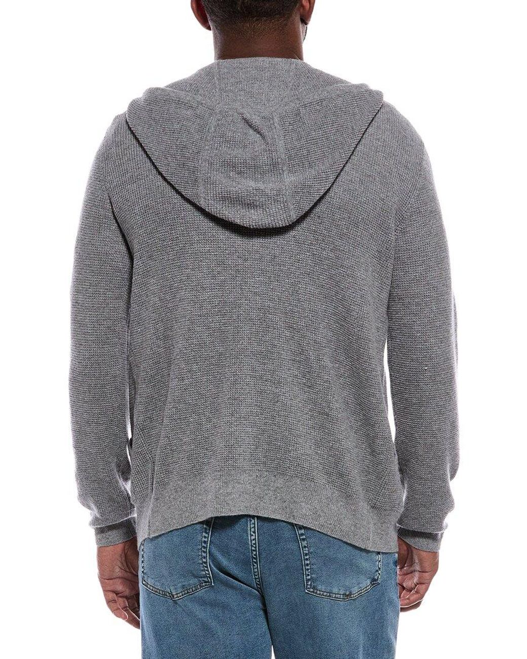 ATM Gray Wool-Blend Zip Hoodie for men
