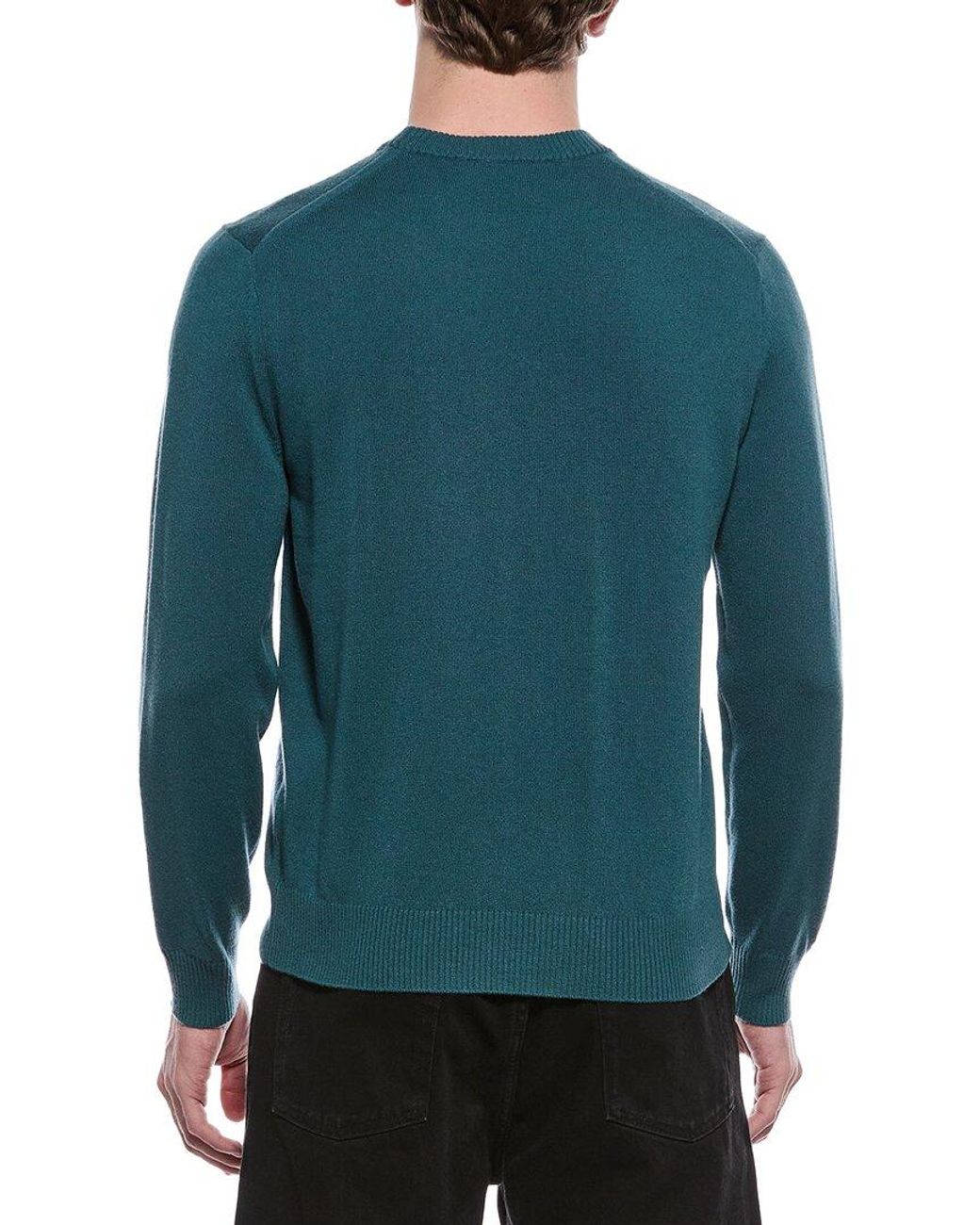 Theory Green Hilles 100% Cashmere Crewneck Sweater for men
