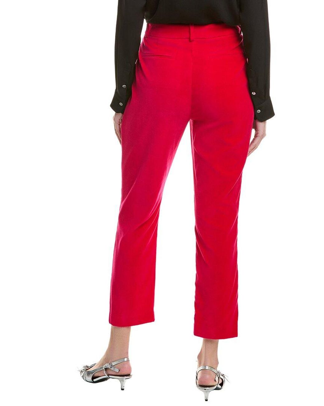 Reiss Rosa - Pink Velvet Tapered Suit Trousers, Us 0 Regular