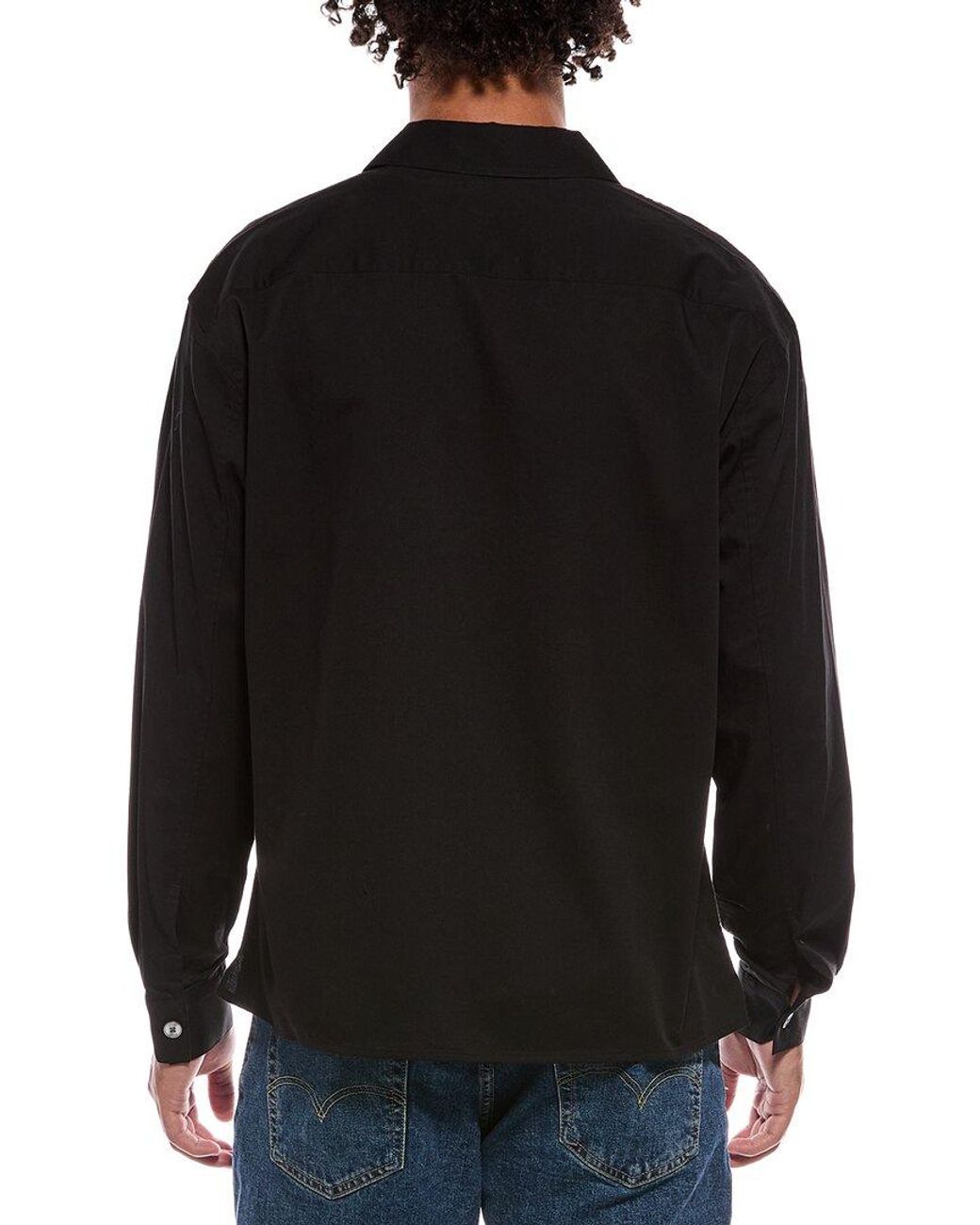 FRAME Black Frame Double Pocket Overshirt for men