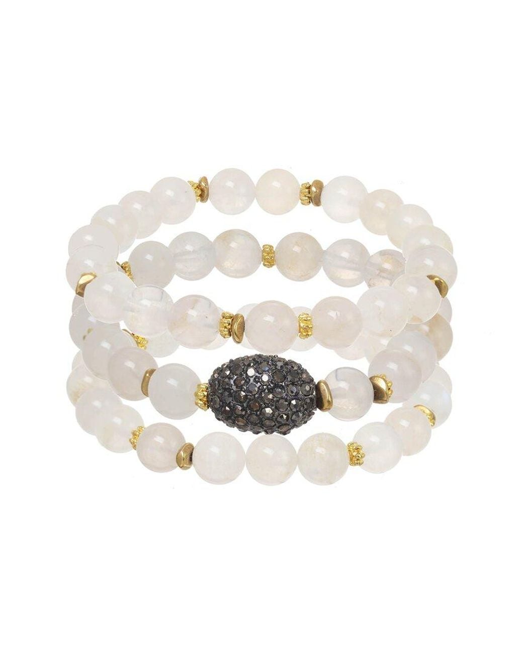 Rachel Reinhardt Jewelry White Baby's Breath Moonstone Crystal Bracelet