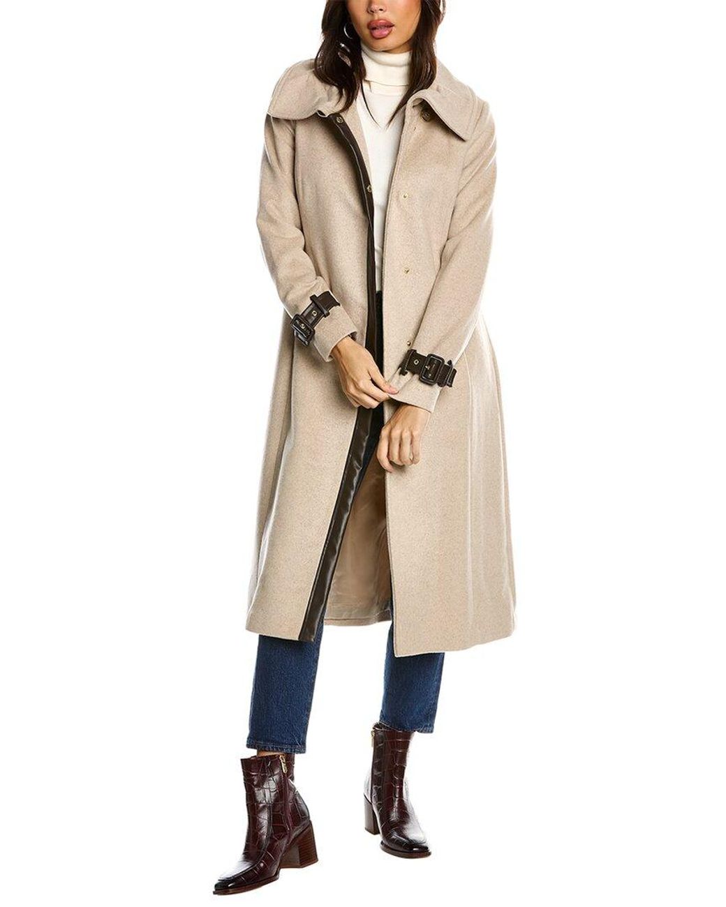 cole haan long wool coat