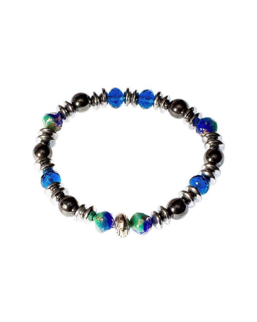 jean claude Blue Dell Arte Stainless Steel Stretch Bracelet for men