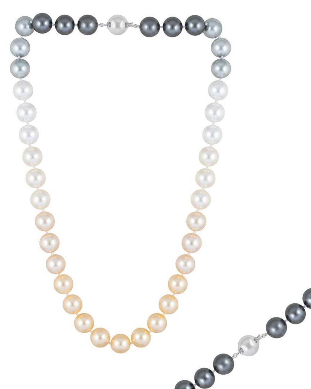 Splendid Metallic 14Mm Pearl Plated Necklace