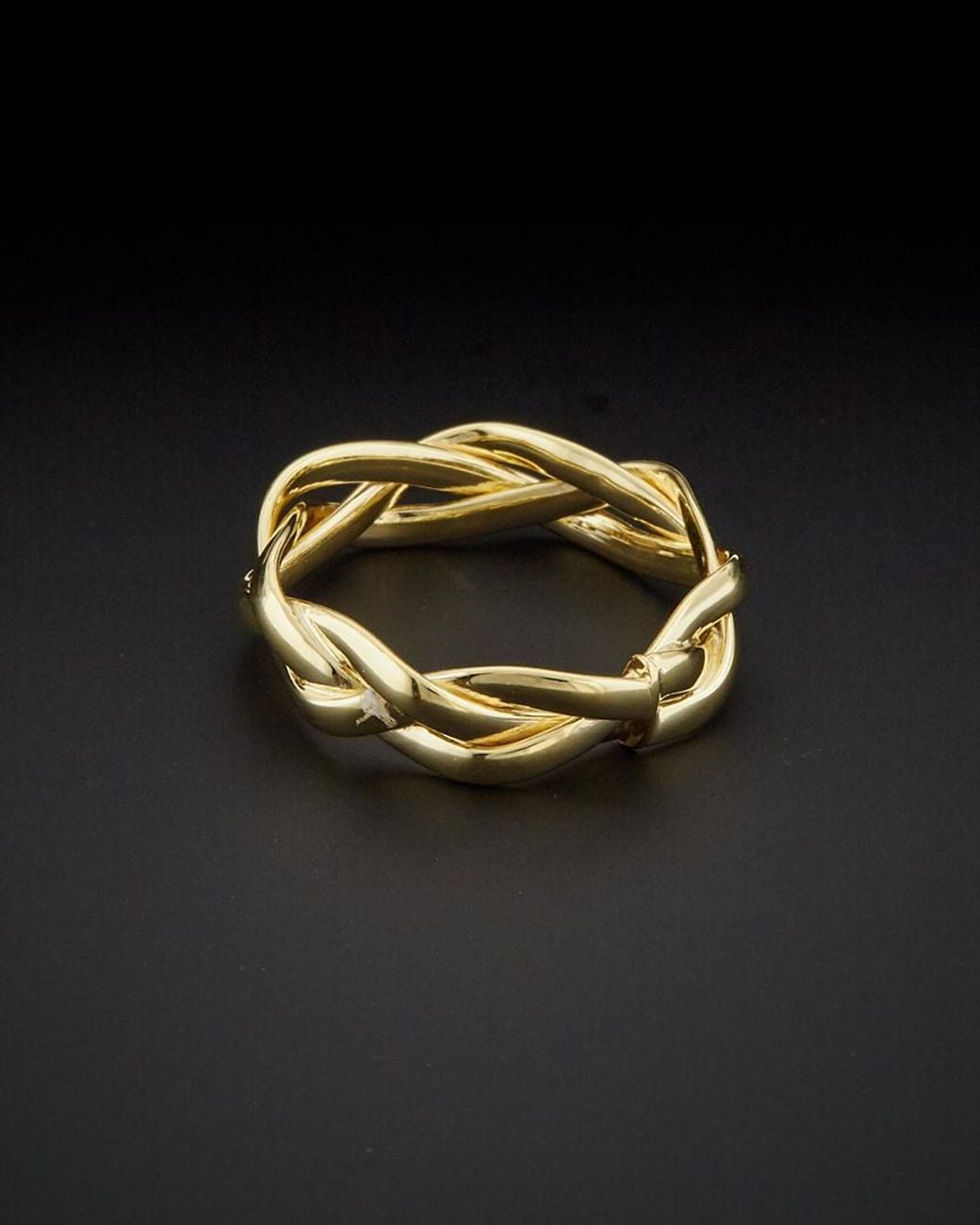 Italian Gold Black 14k Braided Ring