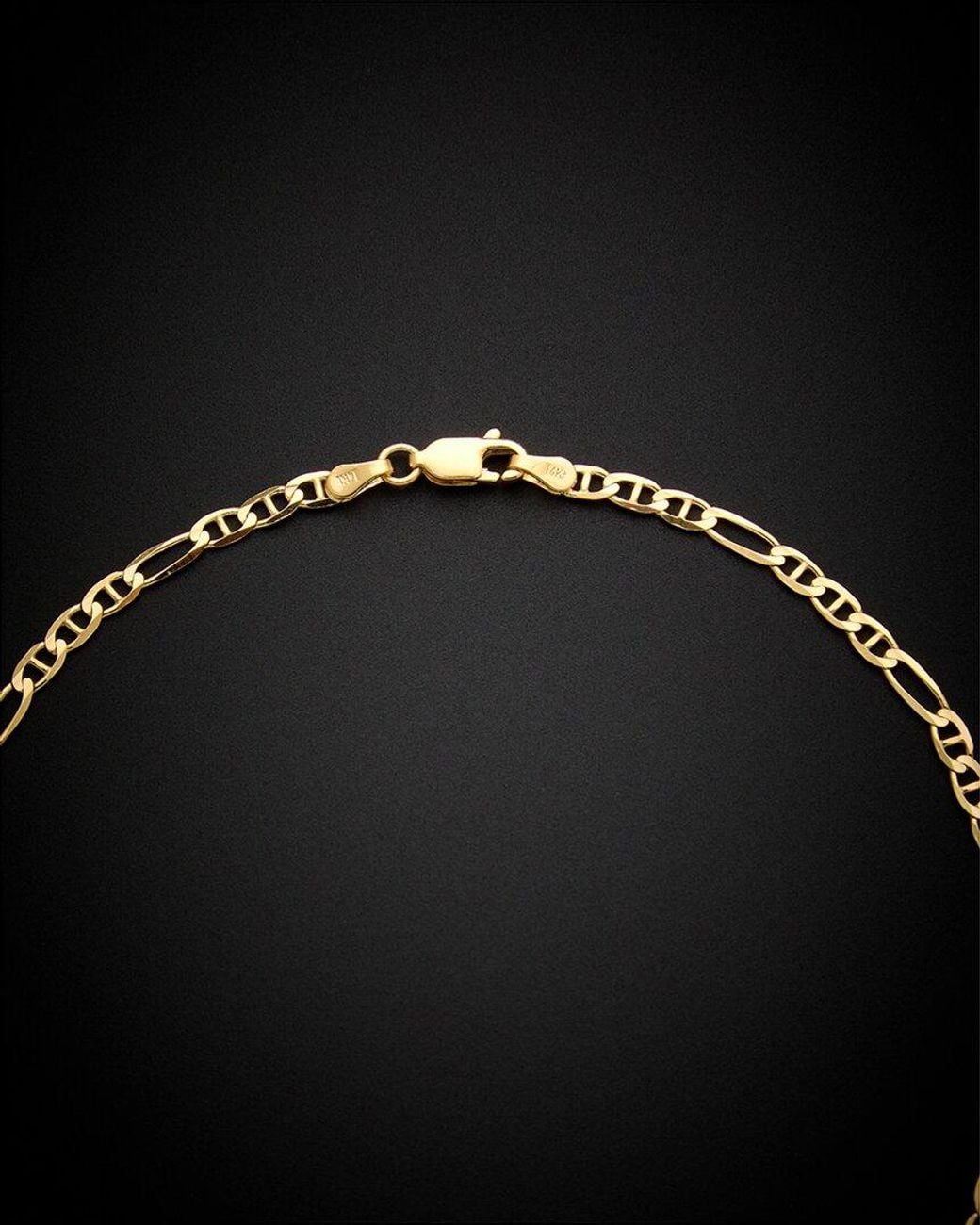 Italian Gold Black 14k Ficonucci Link Necklace