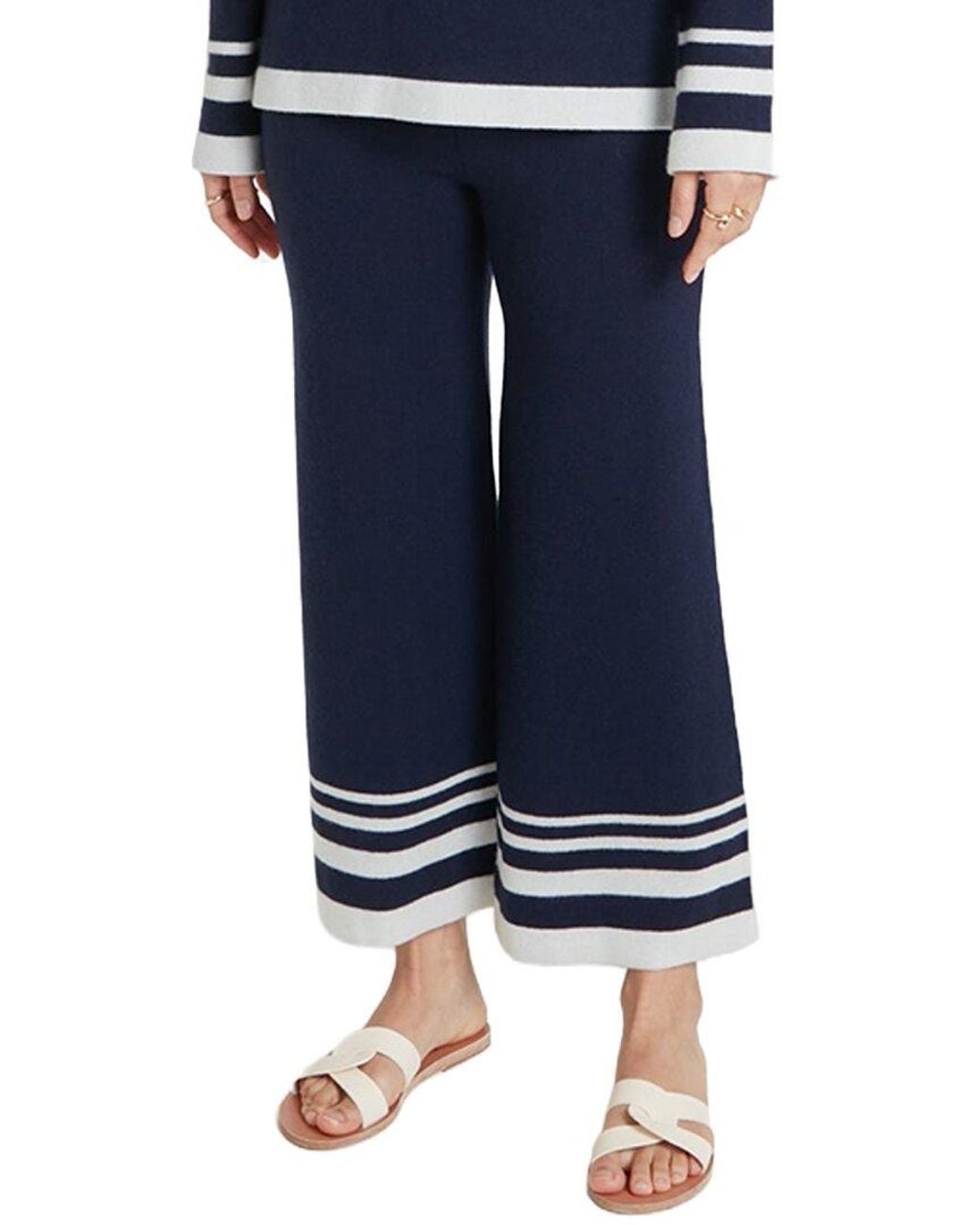 Temperley London Blue Bretton Wool & Cashmere-Blend Trouser