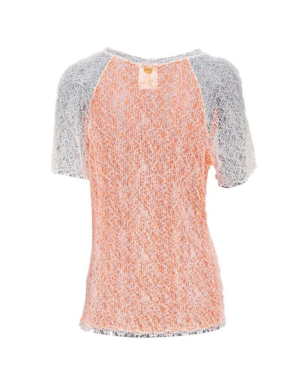 Chanel Pink Sheer Lace Layered Top, Size Fr (Authentic Pre-Loved)