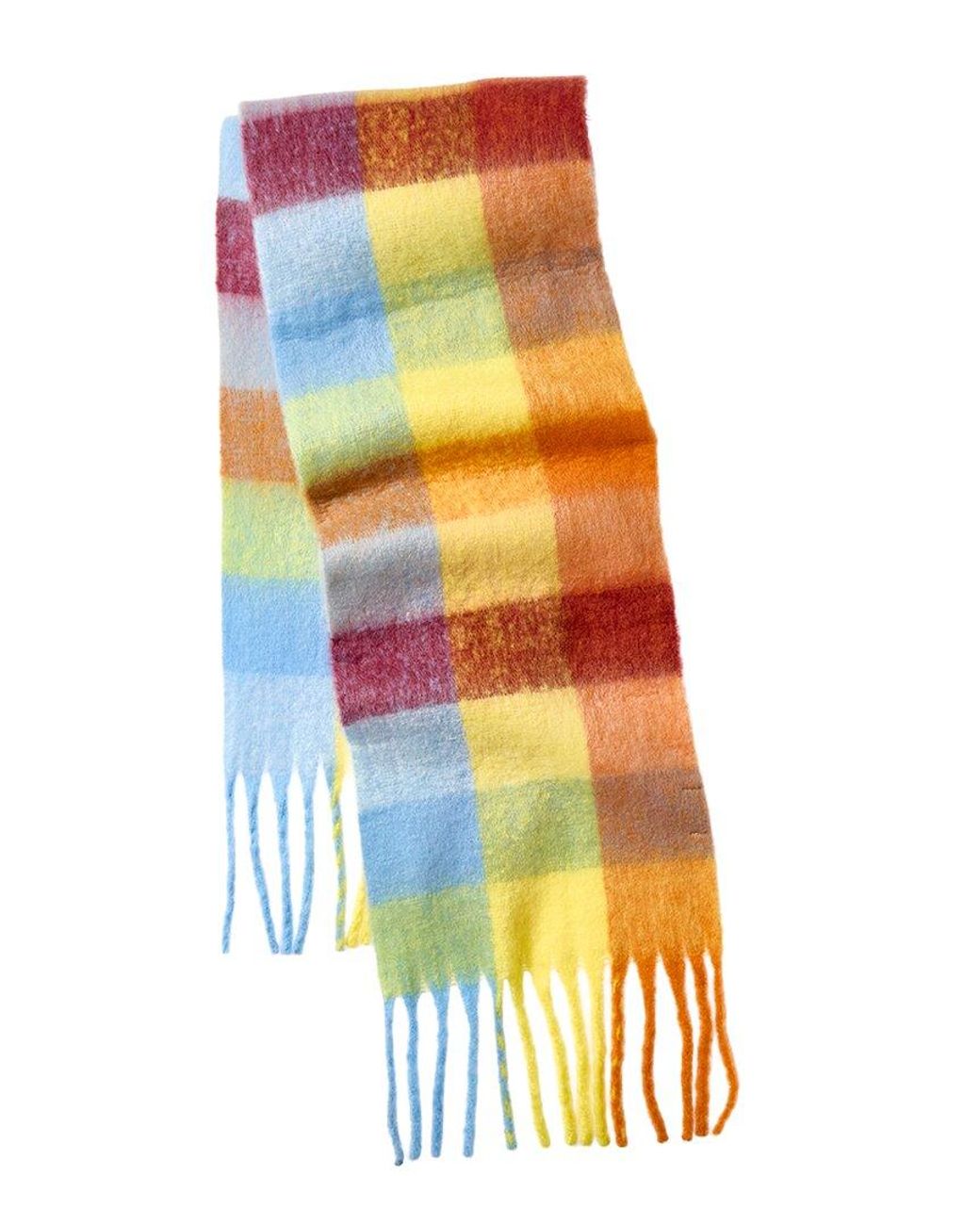 La Fiorentina Blue Plush Fringe Scarf