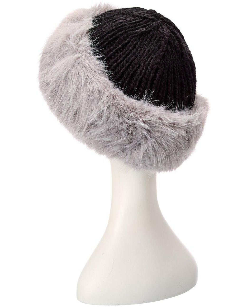 Surell White Accessories Eyelash Cuff Hat