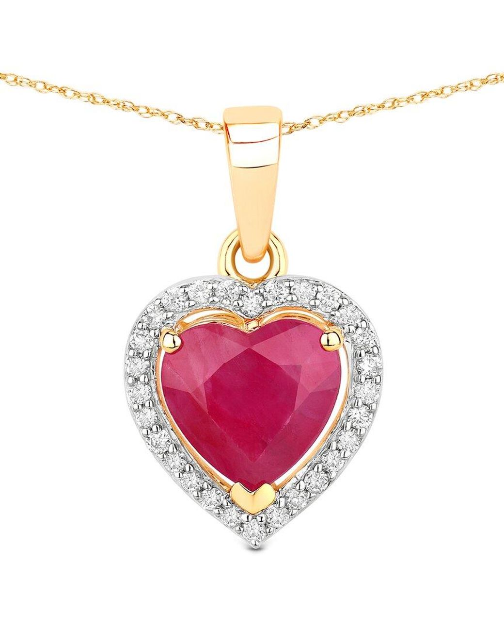 Diana M Pink 14K 1.83 Ct. Tw. Diamond & Ruby Pendant