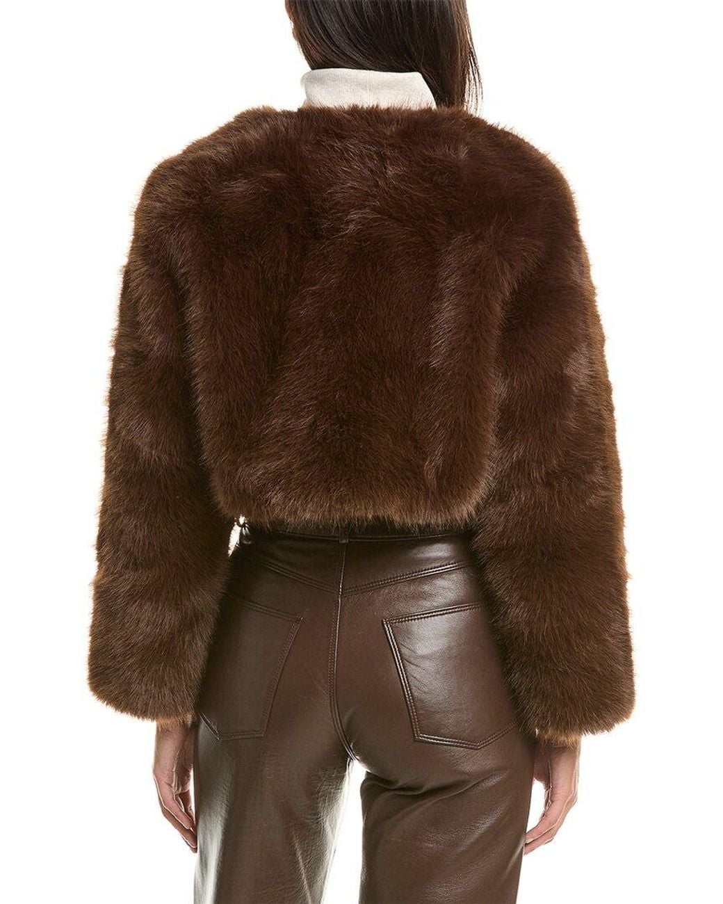 La Fiorentina Brown Faux Fur Jacket